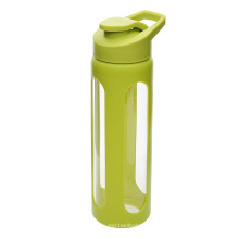 Экологичная стеклянная бутылка для воды с шейкер для протеина с силиконовым рукавом стеклянная бутылка для воды 1000 мл